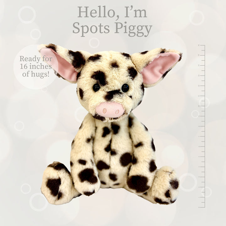 Beverly Hills Teddy Bear Co World's Softest Plush Large Lushee Spots Piggy