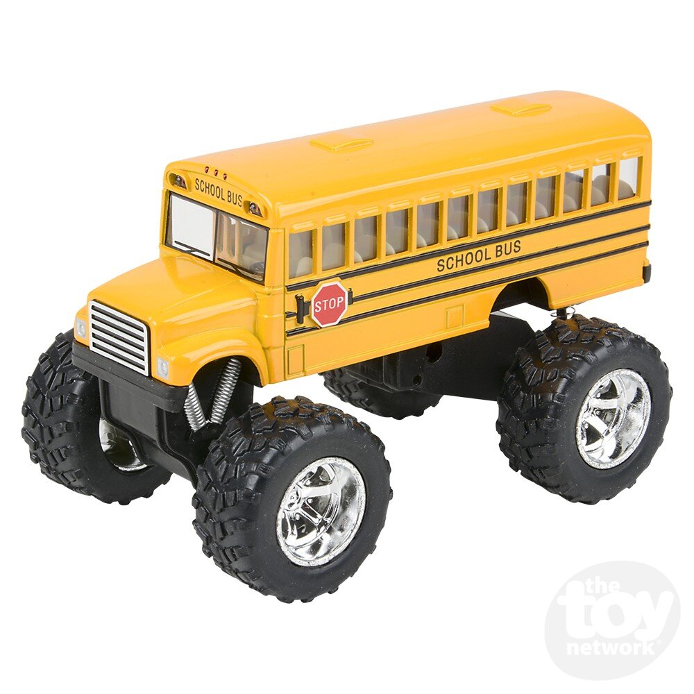 Toy Network 5" Die-cast Pull Back Big Wheel School Bus