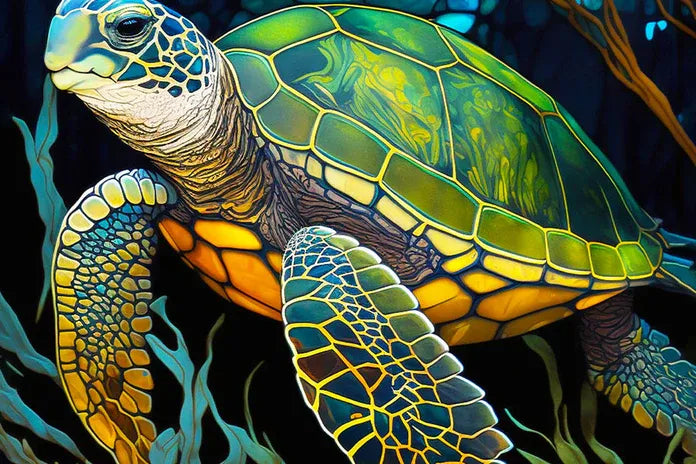 MicroPuzzles Stained Glass Sea Turtle