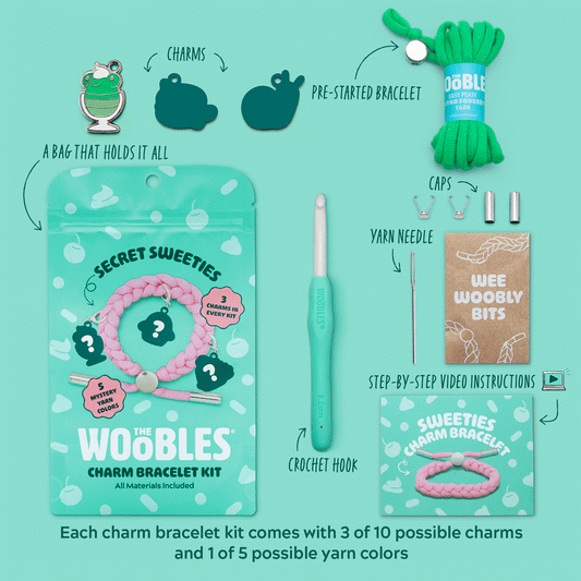 Woobles Secret Sweeties Charm Bracelet Crochet Kit