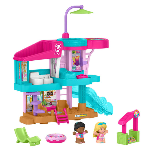 Fisher Price Little People Barbie Beach House Toddler Playset With Figures & Accessories