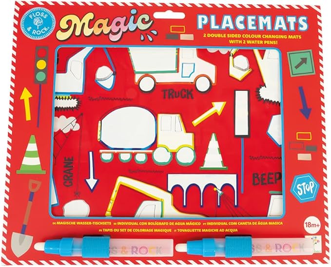 Floss and Rock Construction Magic Water Placemats