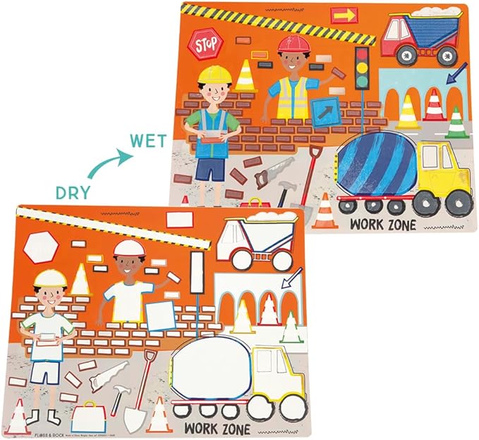 Floss and Rock Construction Magic Water Placemats