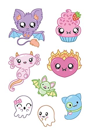 Dover Glow-in-the-Dark Tattoos: Creepy Cute Kawaii