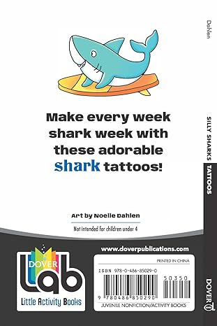 Dover Silly Sharks: 10 Temporary Tattoos