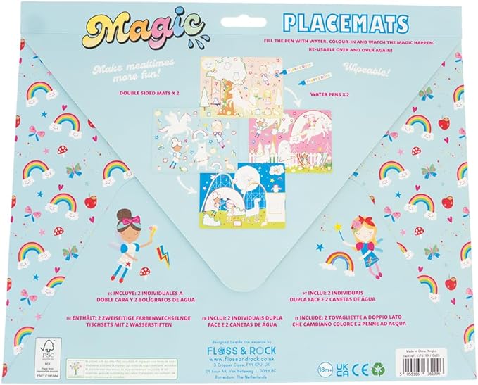 Floss and Rock Rainbow Fairy Magic Water Placemats