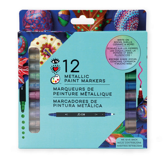 Bright Stripes 12 Metallic Paint Markers
