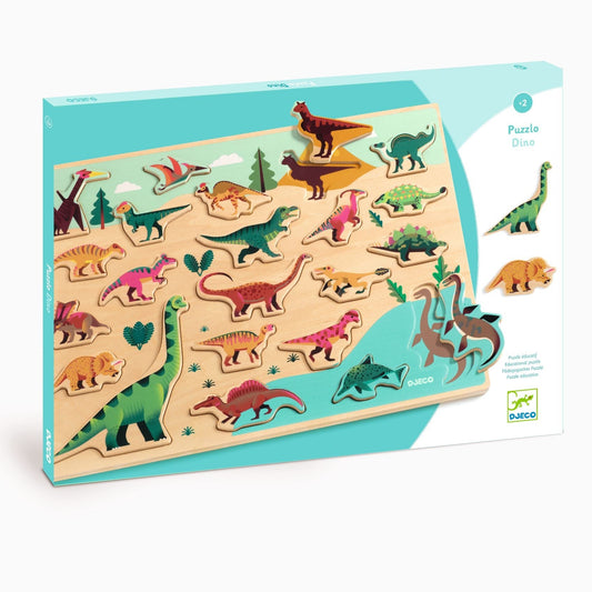 Djeco DJ01832 Wooden Puzzles Puzzlo Dino