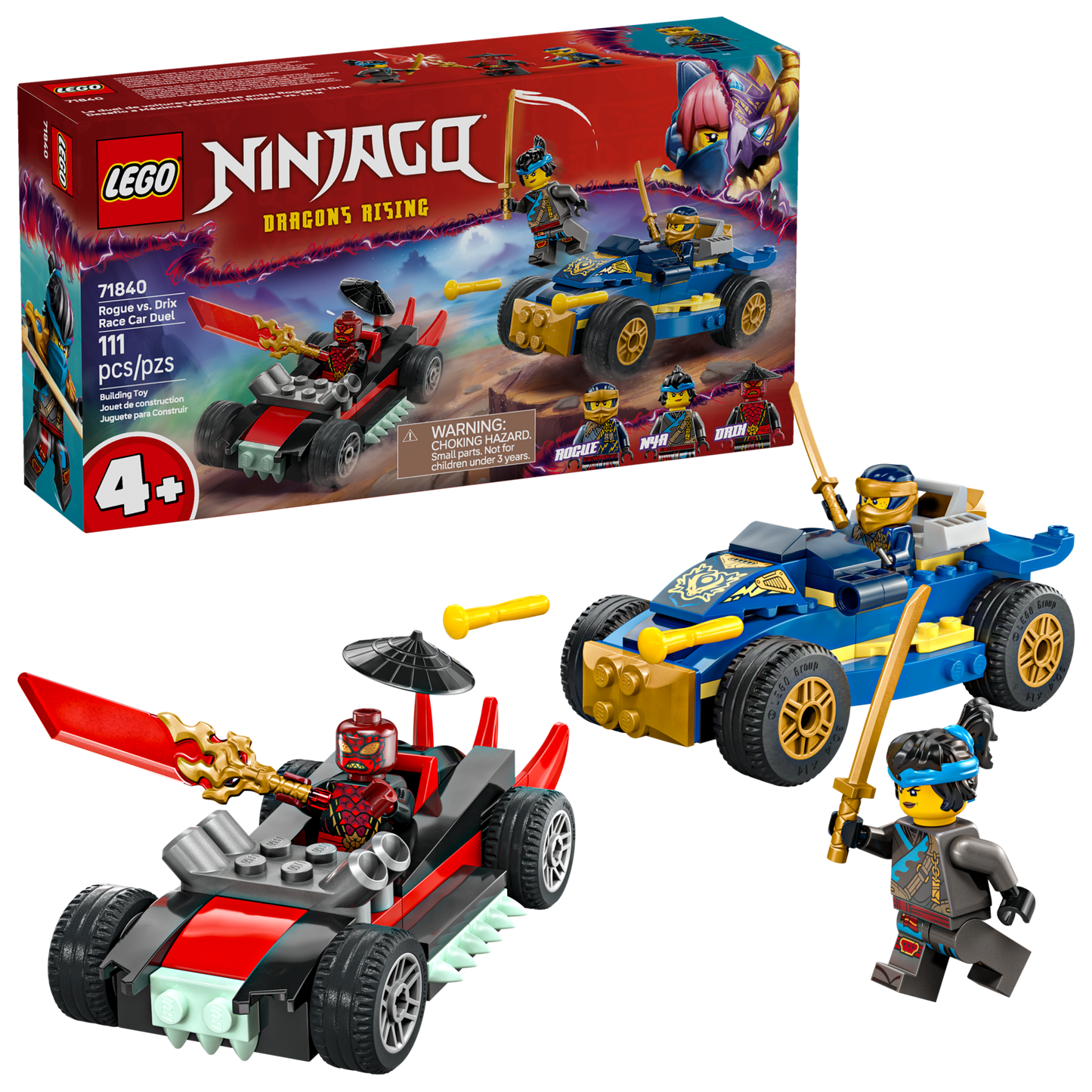 LEGO® NINJAGO® 71840 Rogue vs. Drix Race Car Duel
