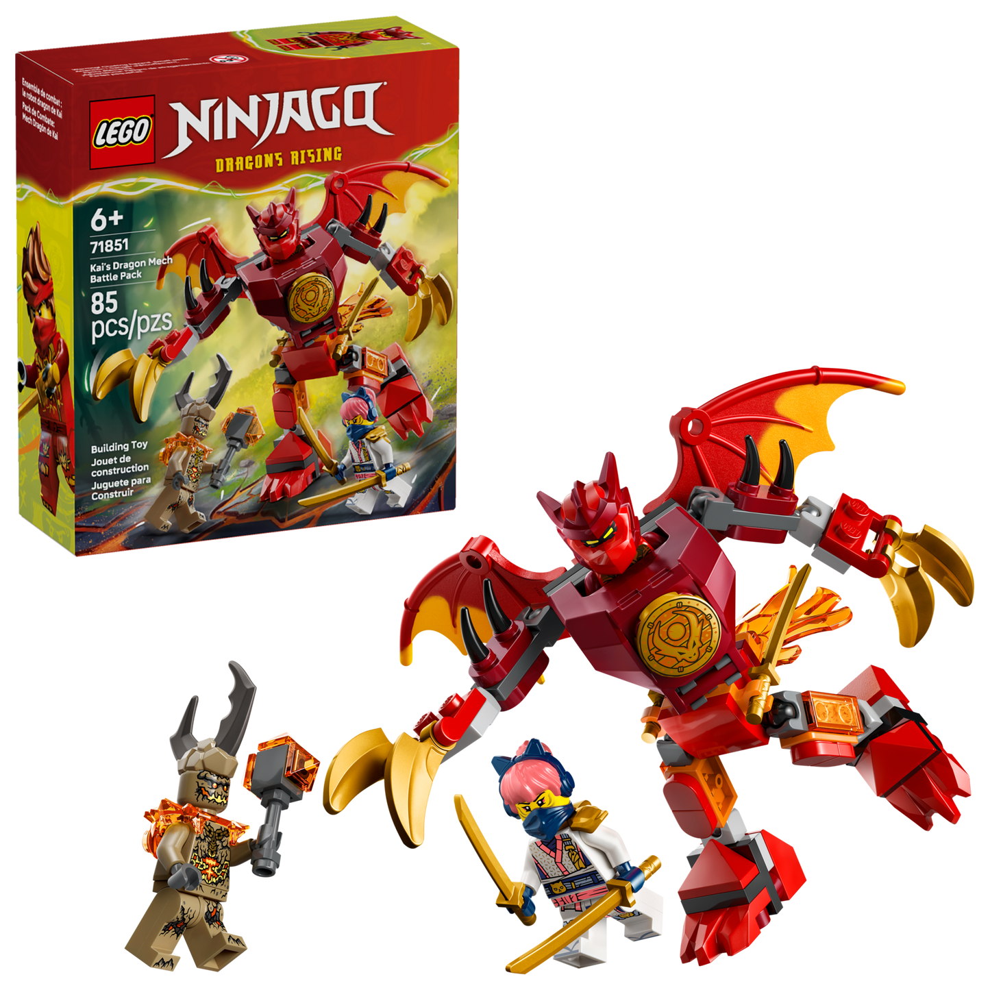 LEGO® NINJAGO® 71851 Kai's Dragon Mech Battle Pack