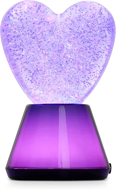 Wireless Glitter Heart Bluetooth Speaker with LED Lights, Rechargeable Wireless Orb