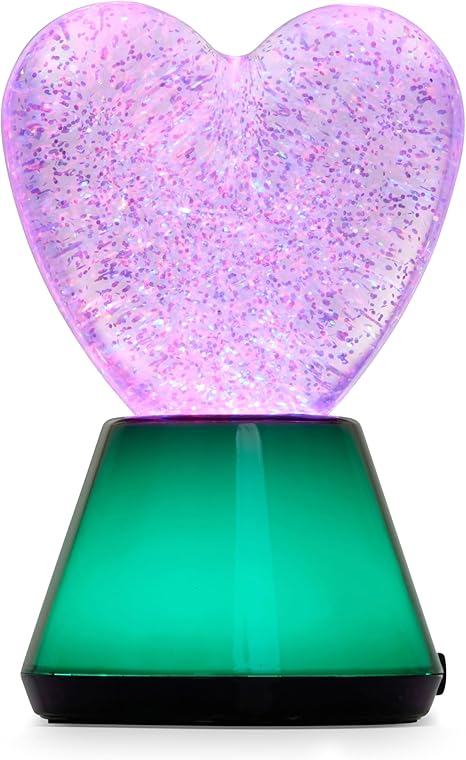 Wireless Glitter Heart Bluetooth Speaker with LED Lights, Rechargeable Wireless Orb