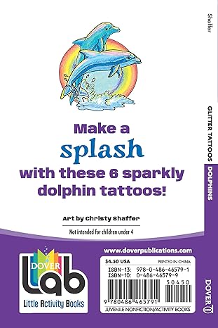 Dover Glitter Tattoos Dolphins