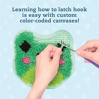 Klutz Latch Hook Animals: Red Panda, Frog & Shark
