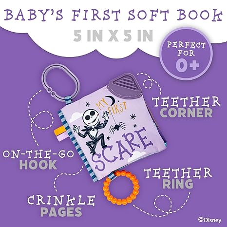 Kids Preferred Disney Jack Skellington Soft Teething Crinkle Book