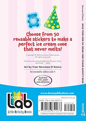 Dover Build Your Own Ice Cream Cone Sticker Activity Book