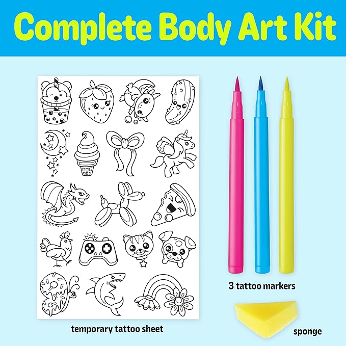 Creativity for Kids Color-In Neon Tattoos Mini Kit