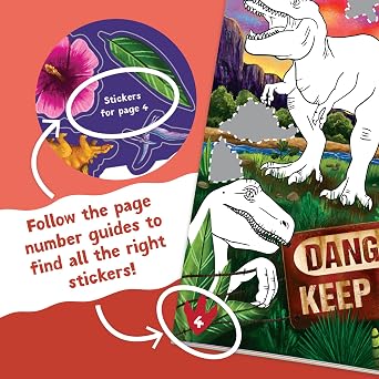 Mindware Peaceable Kingdom Dinosaur Sticker Activity Book