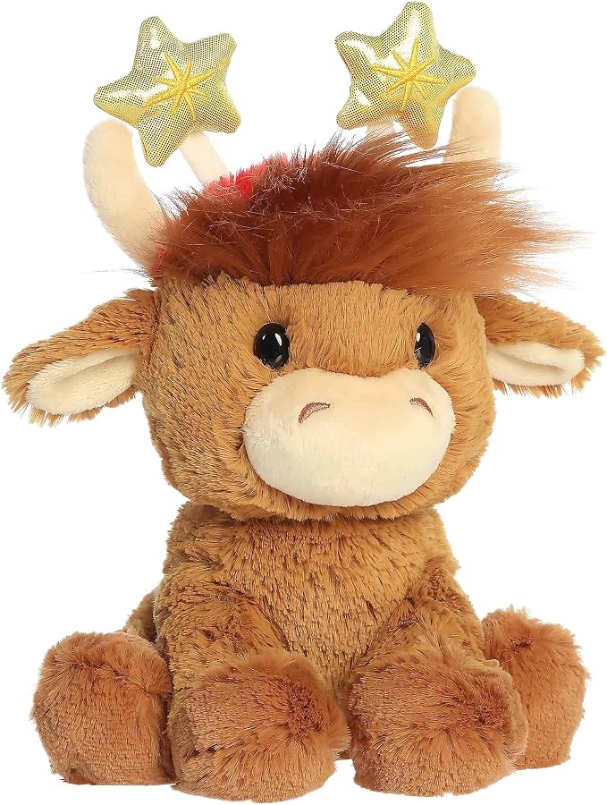 Aurora Plush 8" Scott Highland Cow Festive Stuffed Animal