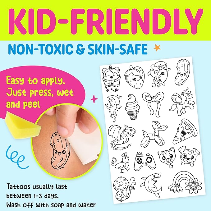 Creativity for Kids Color-In Neon Tattoos Mini Kit