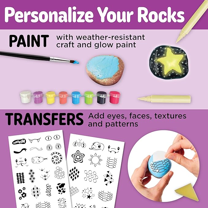 Creativity for Kids Rock Snake Bucket Kit 20 Smooth Stones
