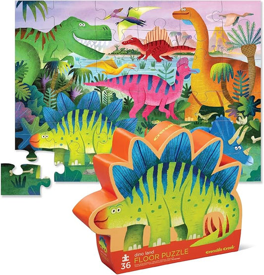 Crocodile Creek 36-Piece Jigsaw Floor Puzzle 40784S Dino Land