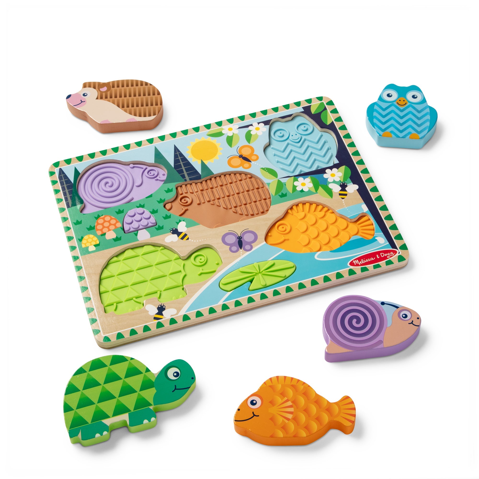 Melissa & Doug Forest Friends Touch & Feel Puzzle – TimbukToys