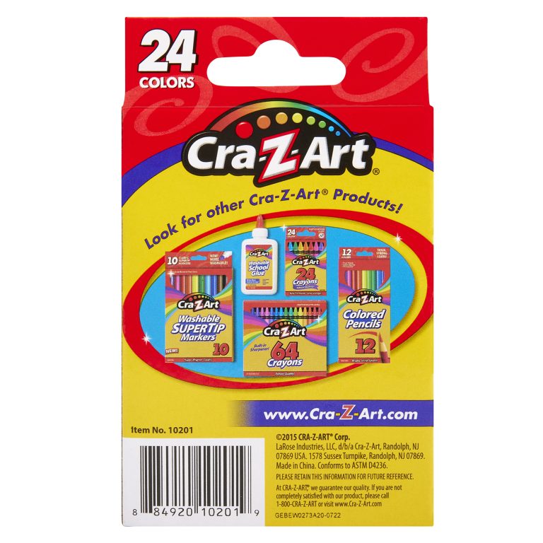 Cra-Z-Art Crayons, 24 Count, Assorted Colors, School Quality, Non-Toxic