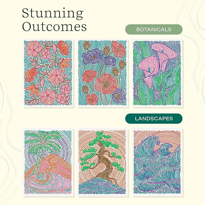 Lifelines FlowArt 165005 Activity Pad Dot-by-Letter Botanicals & Landscapes