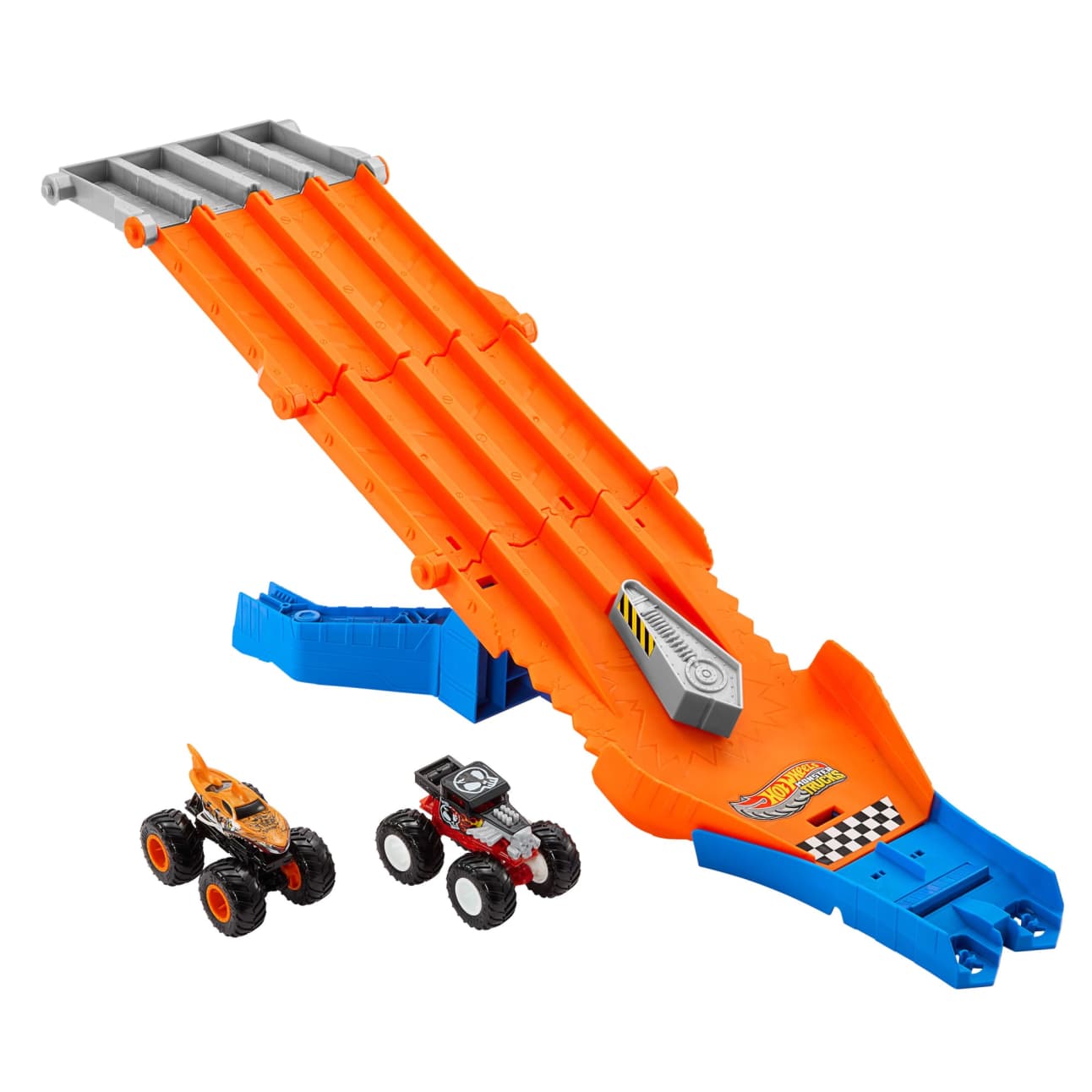 Mattel Hot Wheels Monster Trucks Sharks vs Dinos Racedown Destruction Track Set