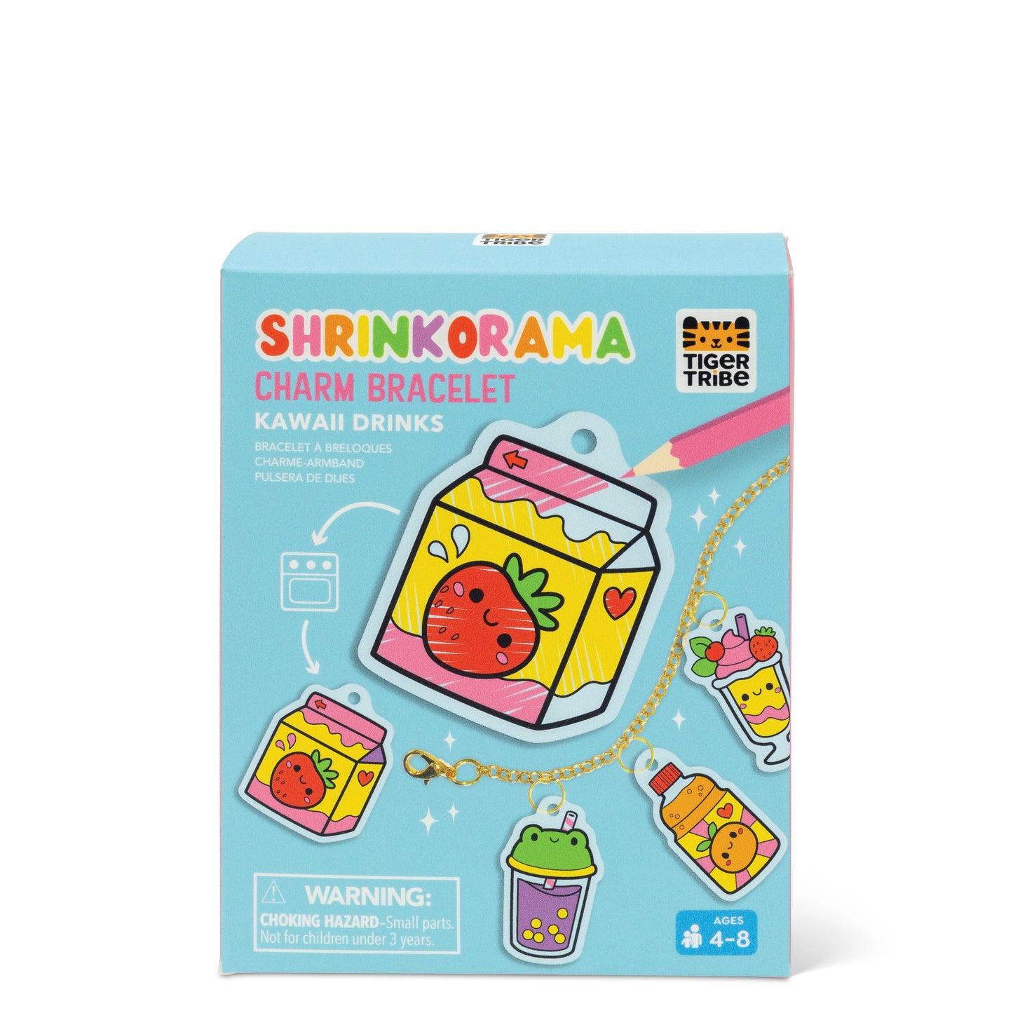 Tiger Tribe Shrinkorama - Charm Bracelet - Kawaii Drinks