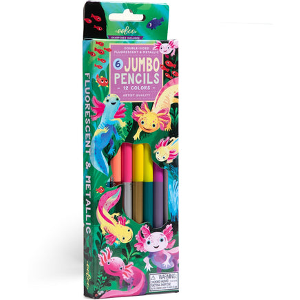 Axolotl 6 Jumbo Pencils Double-Sided