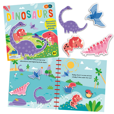 Buddy & Barney Silicone Sticker Book – Dinosaurs