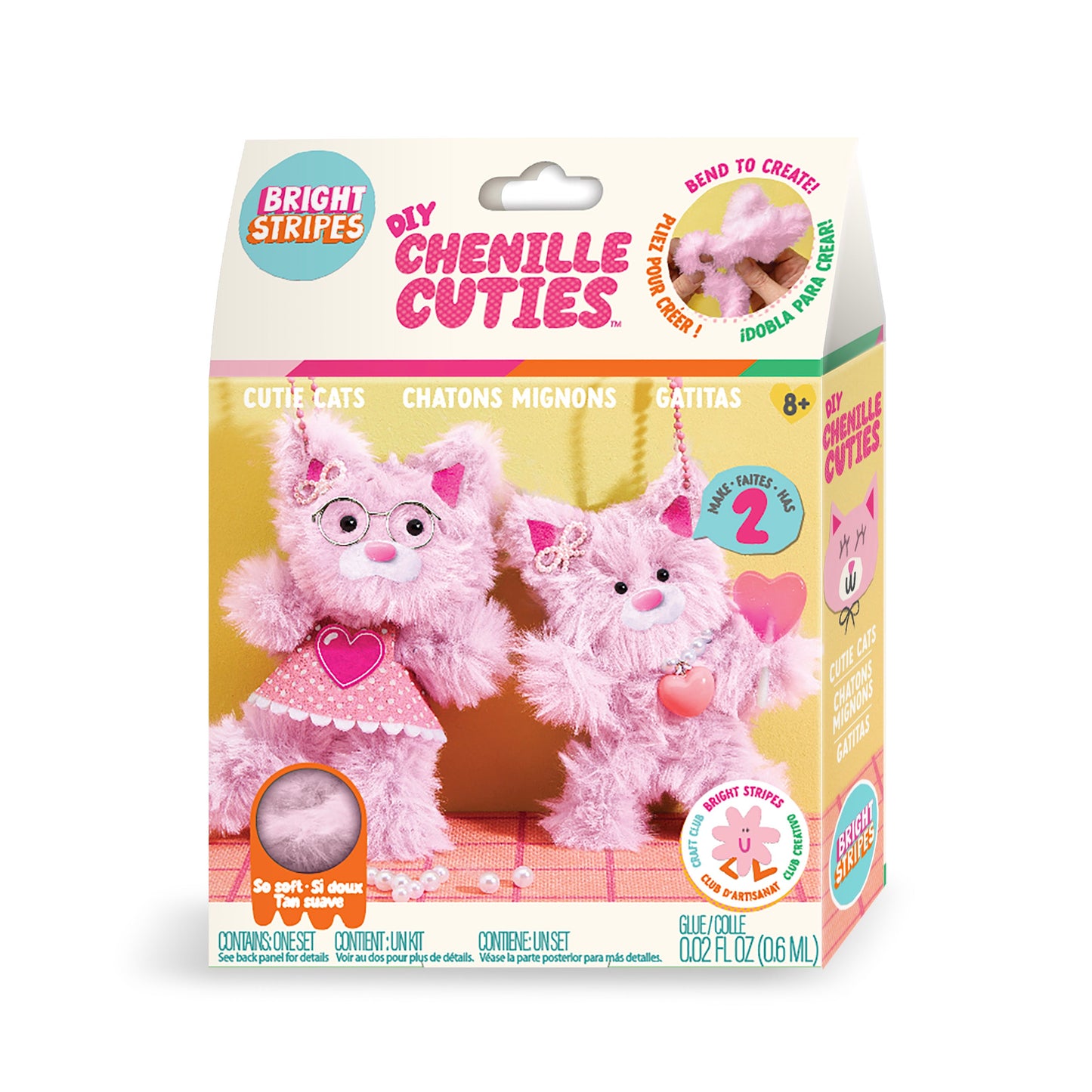 Bright Stripes DIY Chenille Cuties- Cutie Cats