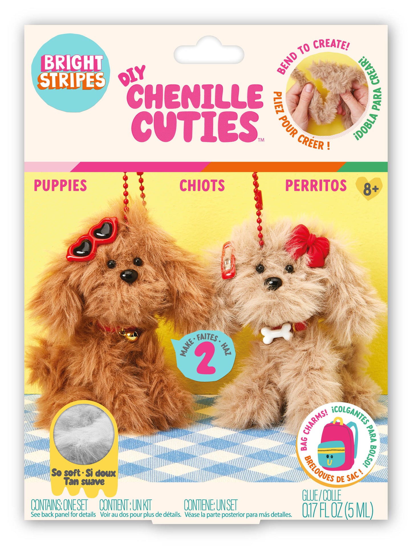 Bright Stripes DIY Chenille Cuties- Puppies