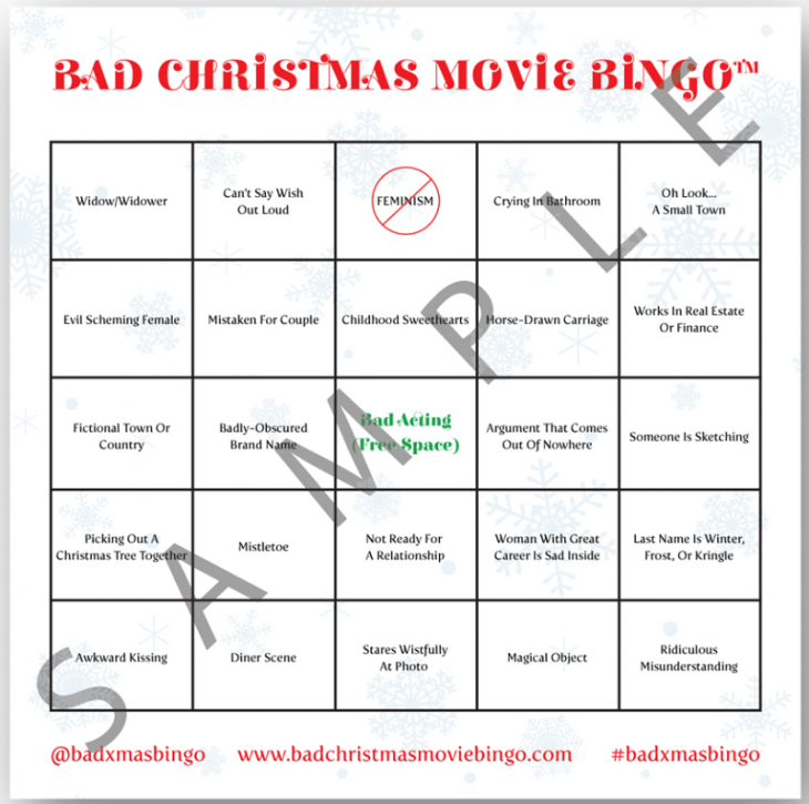 Meekins Bad Christmas Movie Bingo