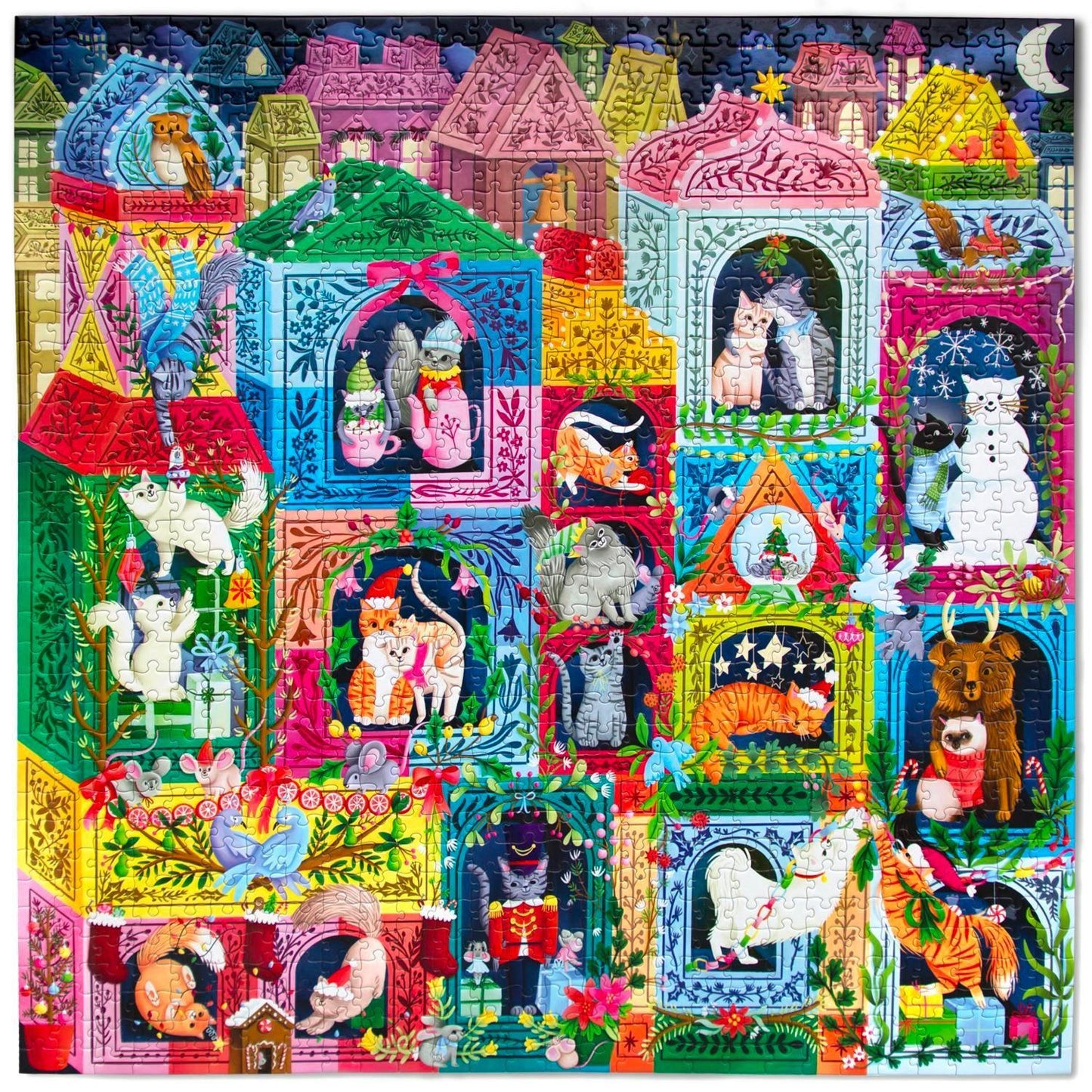 Eeboo Christmas Cats 1000 Piece Puzzle