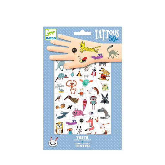 Djeco 50 Tattoos Little Critters Temporary Tattoos