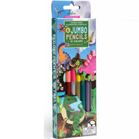 Dinosaur 6 Jumbo Double-Sided Pencils | Eeboo