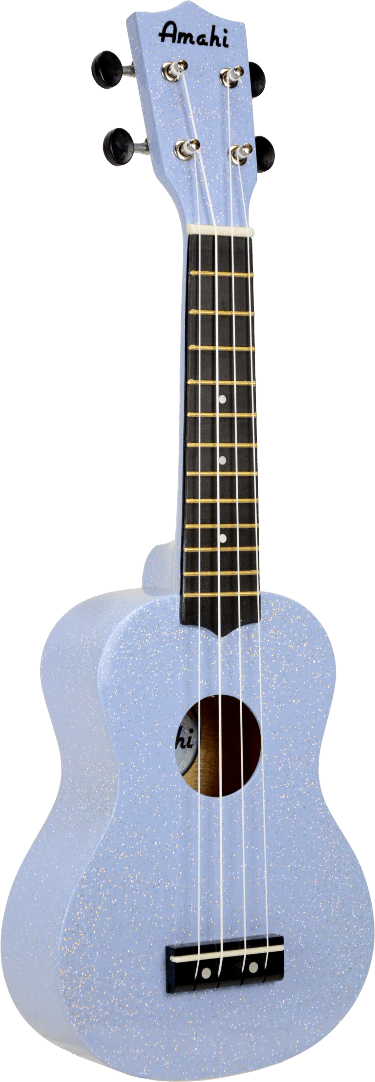 Amahi Moonbeam Blue Glitter Ukulele, Soprano (Gloss Finish)