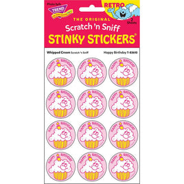Happy Birthday - Whipped Cream scent Retro Stinky Stickers