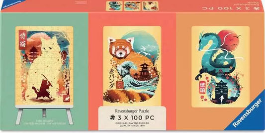 Ravensburger Cat Warrior, Red Panda & Dragon Puzzle