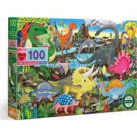 Land of Dinosaurs 100 Piece Puzzle | PZDNO | Eeboo