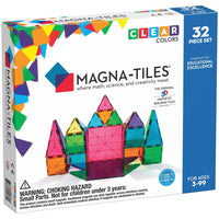 Magna-Tiles Clear Colors 32 Piece Set | 02132 | Magna-Tiles