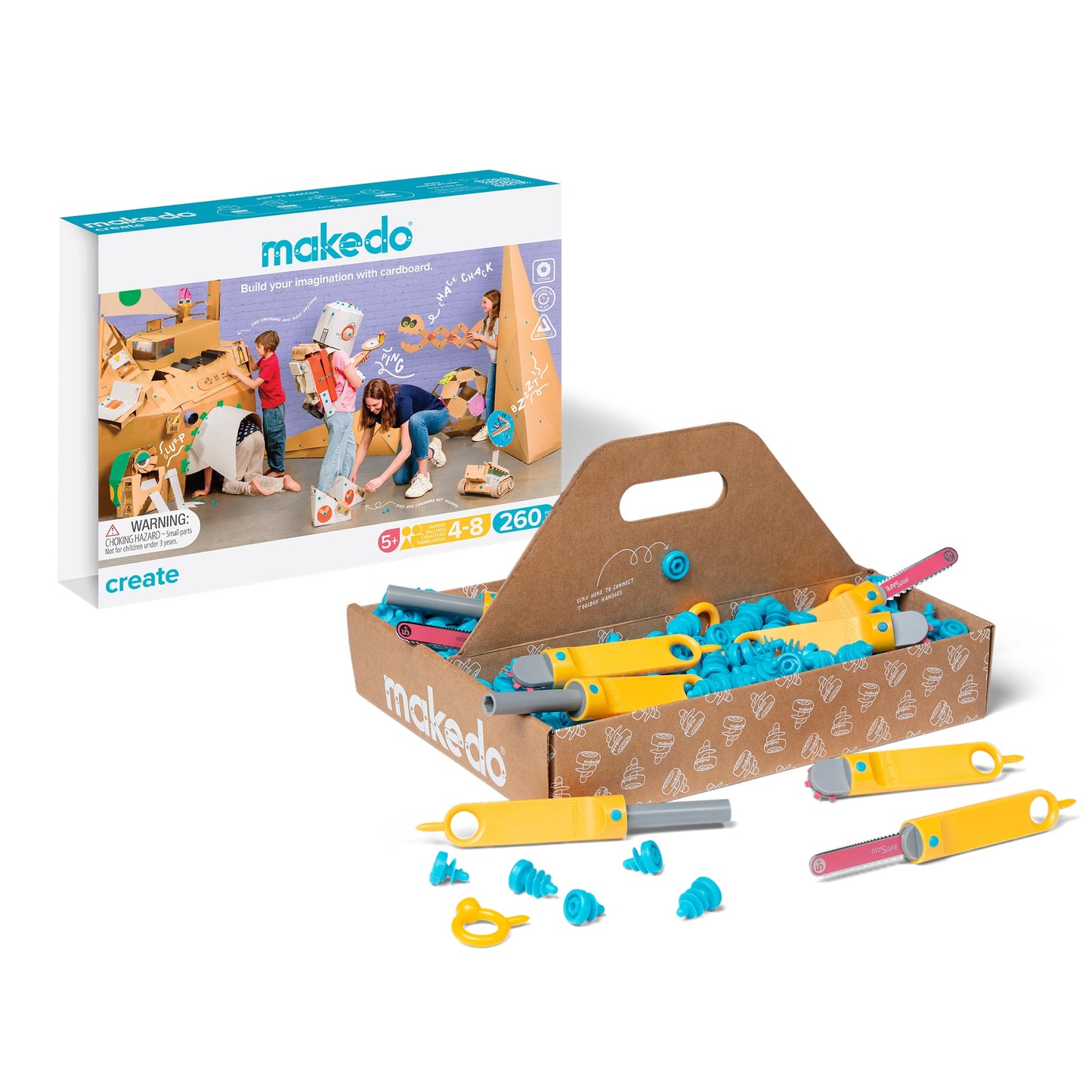 Makedo Cardboard Construction Create Kit 260PC