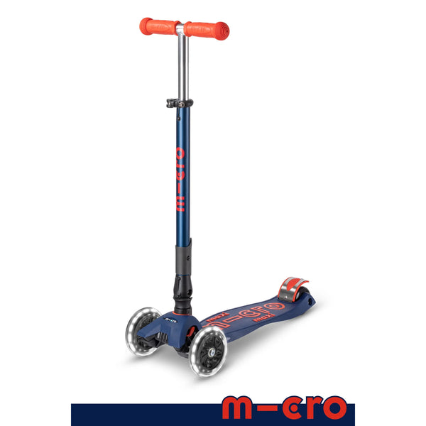 Micro Kickboard Maxi Foldable LED Scooter - Navy Blue | MMD133
