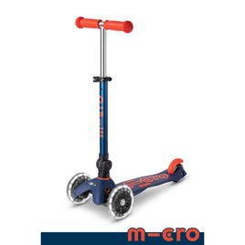 Micro Kickboard Mini Foldable LED Scooter - Navy Blue