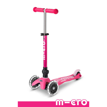 Micro Kickboard Mini Foldable LED Scooter - Pink