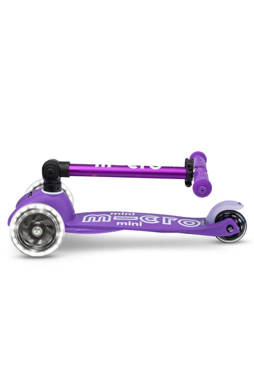 Micro Kickboard Mini Foldable LED Scooter - Purple