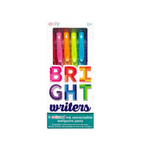 Bright Writers Colored Ink Retractable Ballpoint Pens - Set of 6